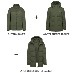 Arctic 3in1 Winter Jacket Olive