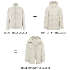 Fleece 3in1 Winter Jacket Sandstone