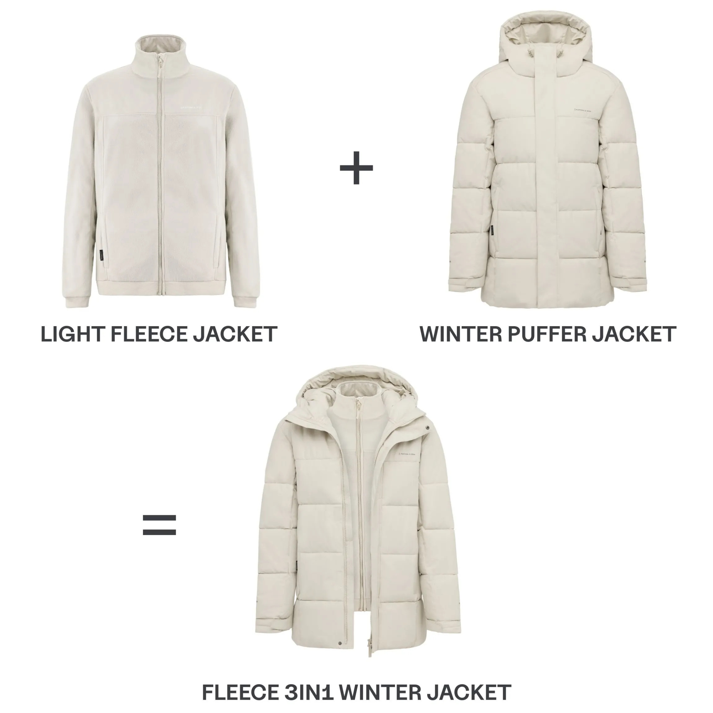 Fleece 3in1 Winter Jacket Sandstone