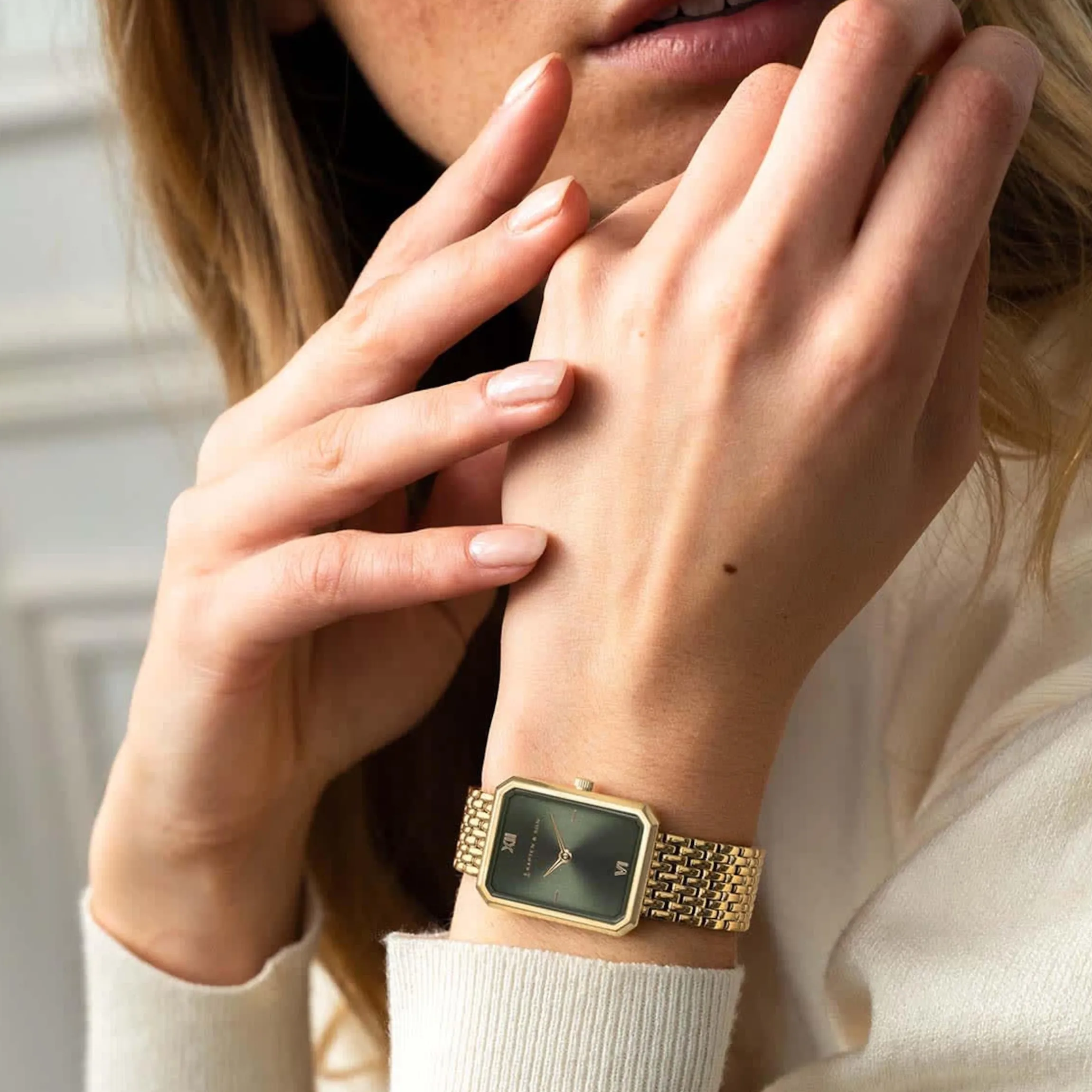Grace Gold Green Woven Steel