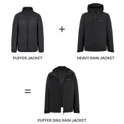 Puffer 3in1 Rain Jacket All Black