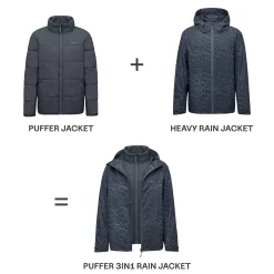 Puffer 3in1 Rain Jacket Leo Dark Grey