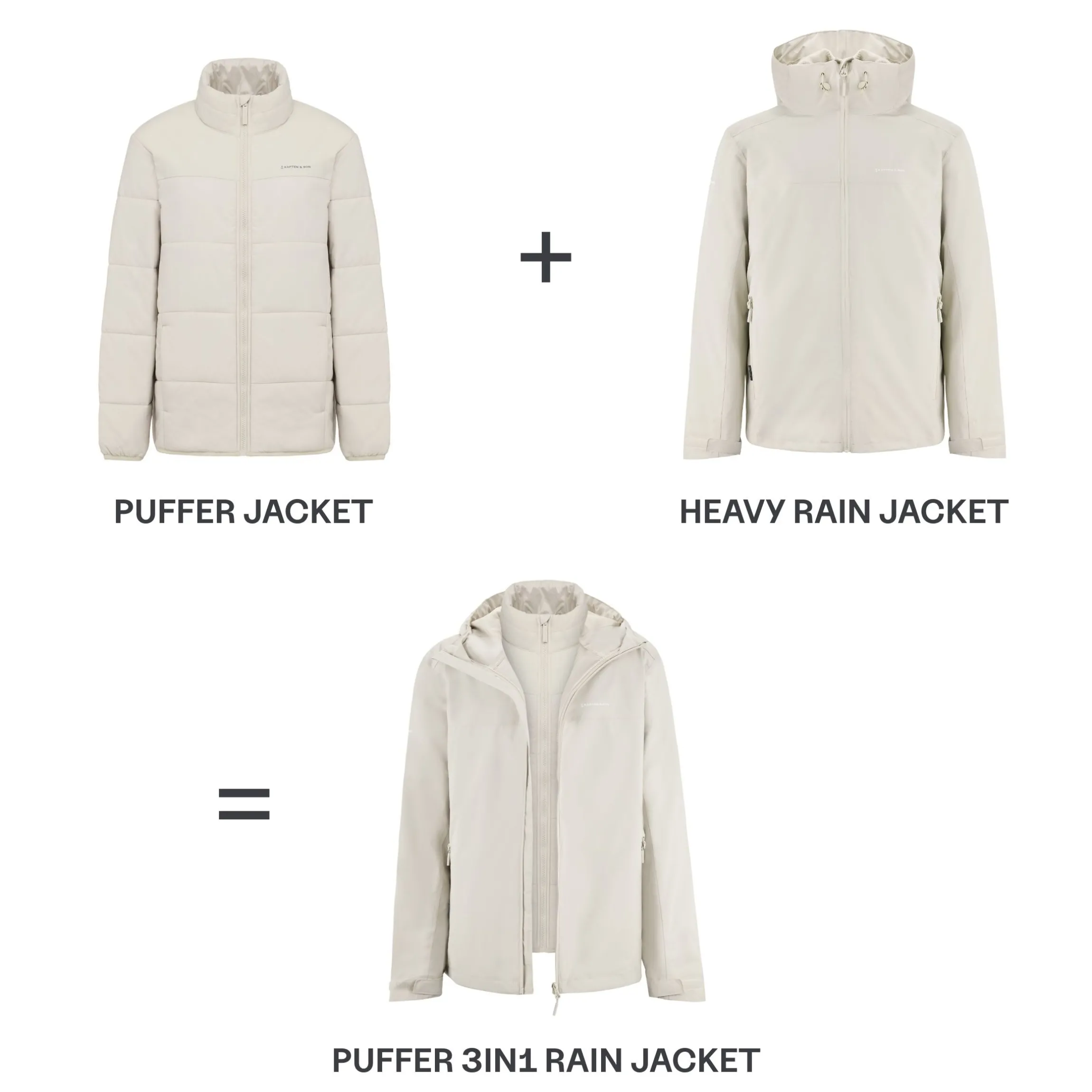 Puffer 3in1 Rain Jacket Sandstone
