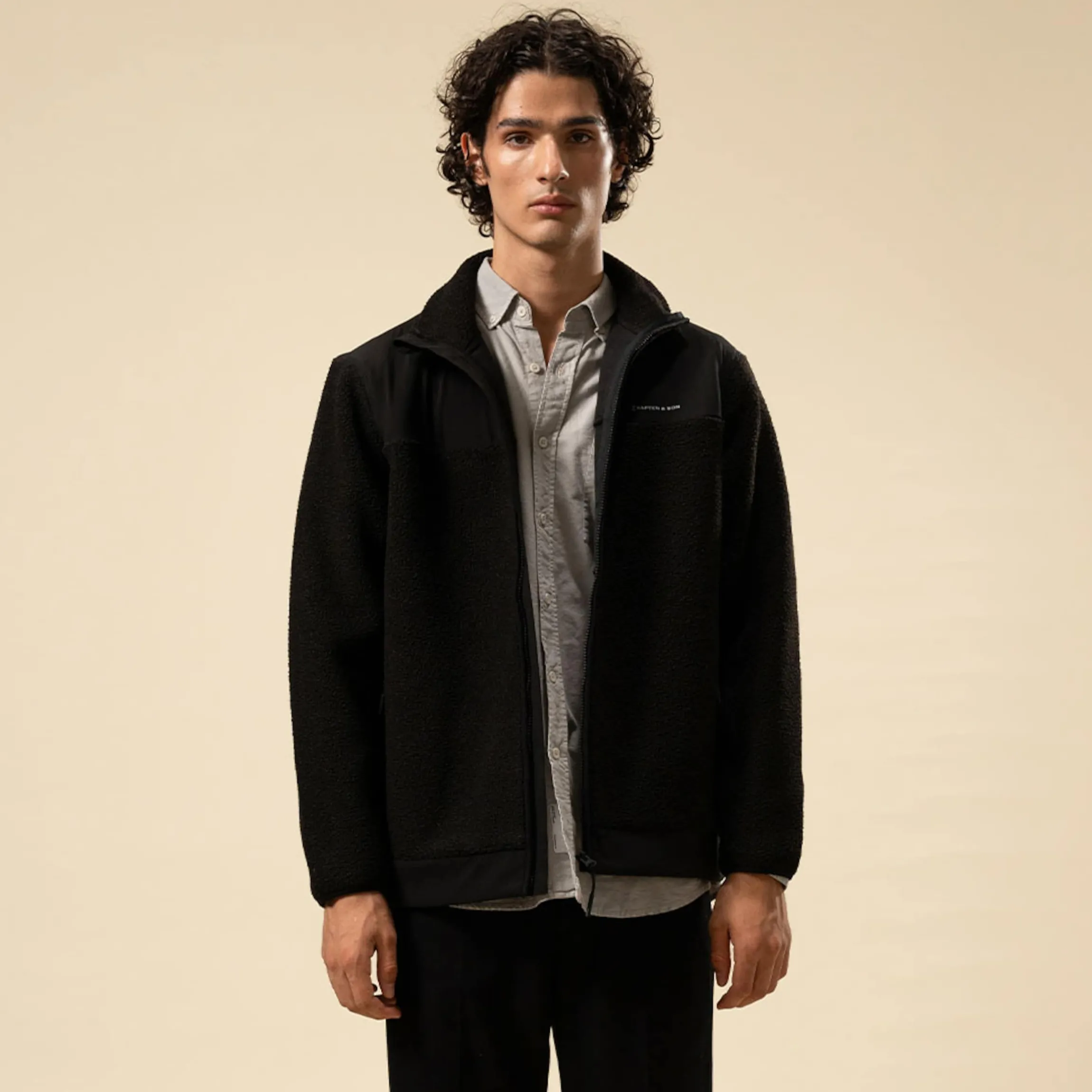Teddy Fleece Jacket Midnight Black