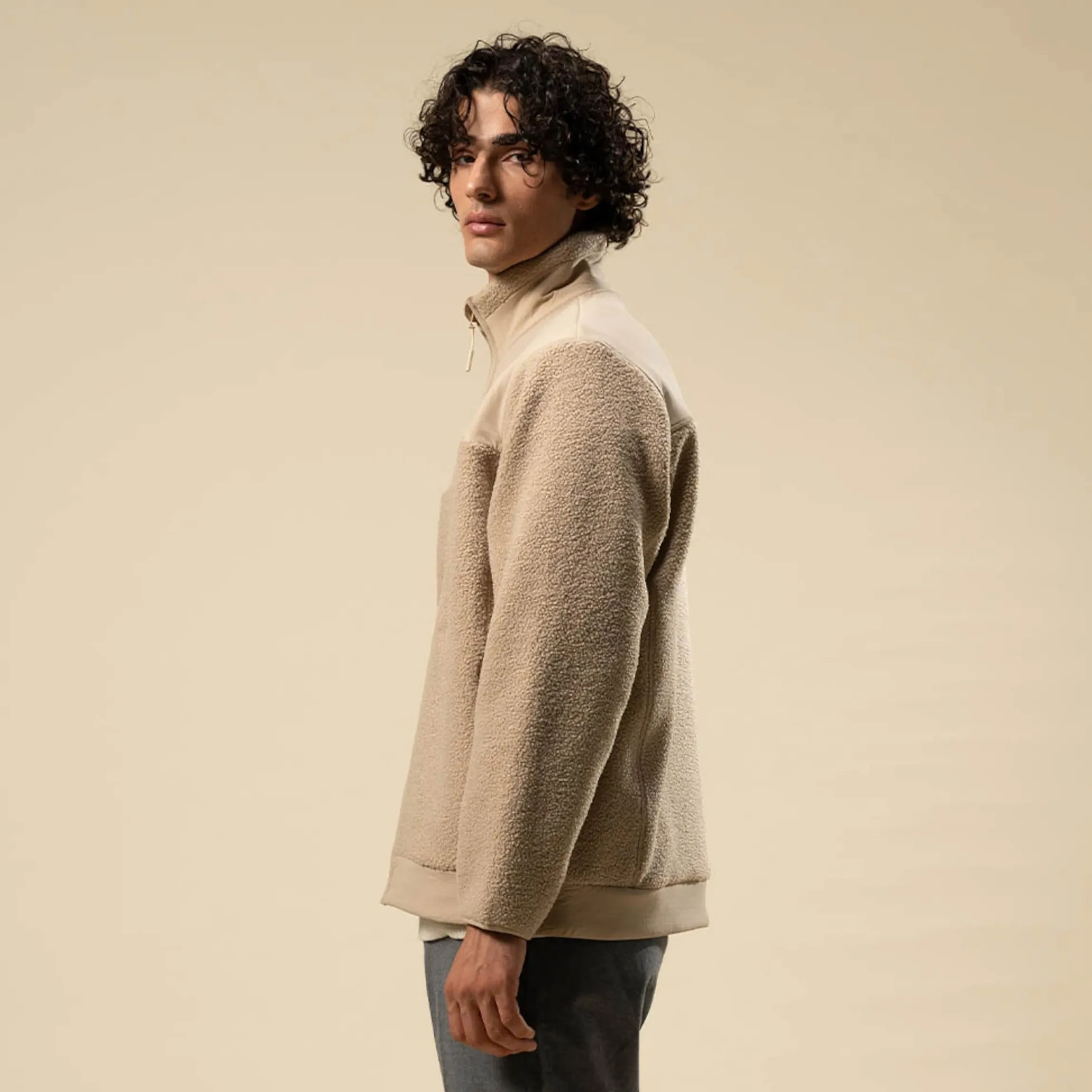 Teddy Fleece Jacket Sandstone