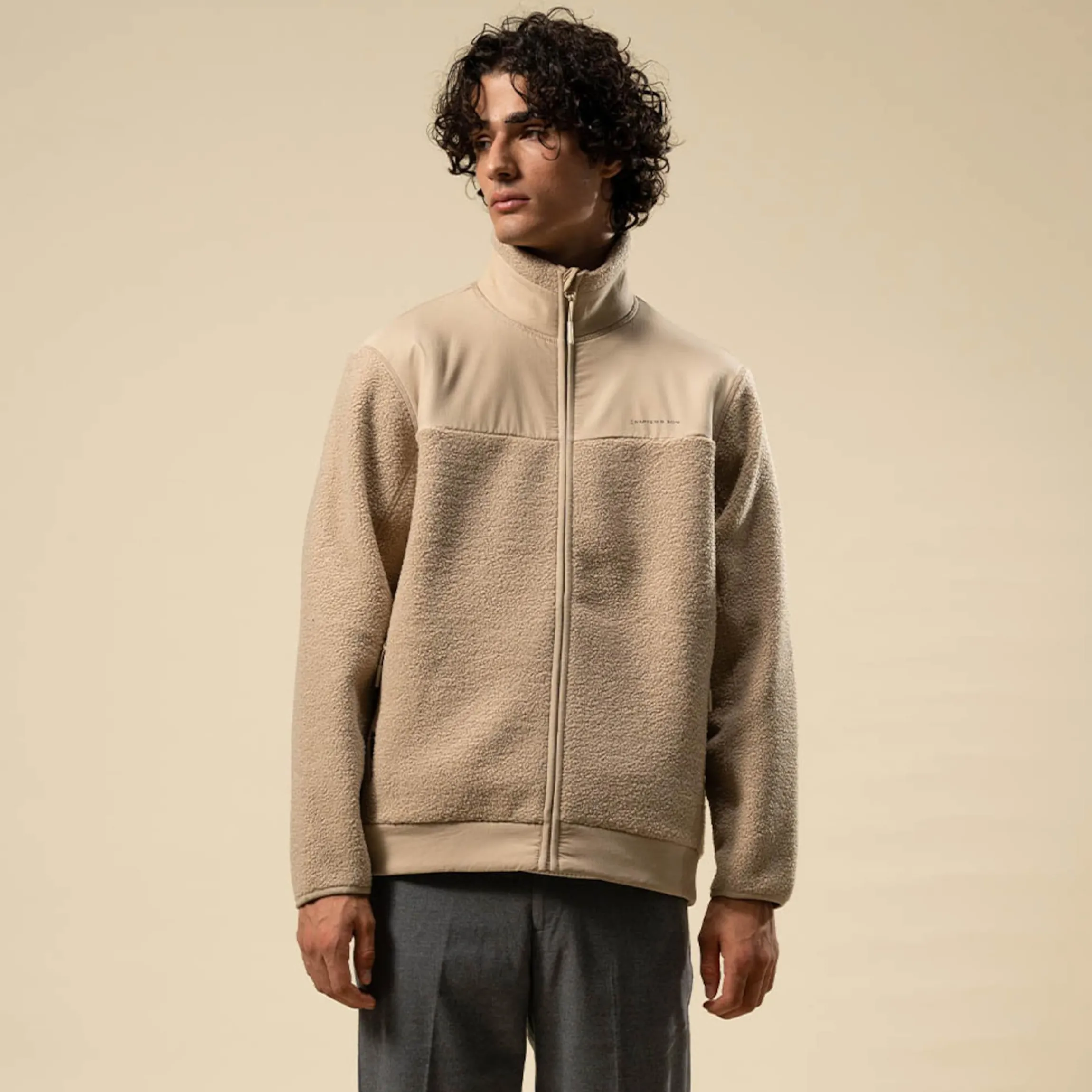 Teddy Fleece Jacket Sandstone