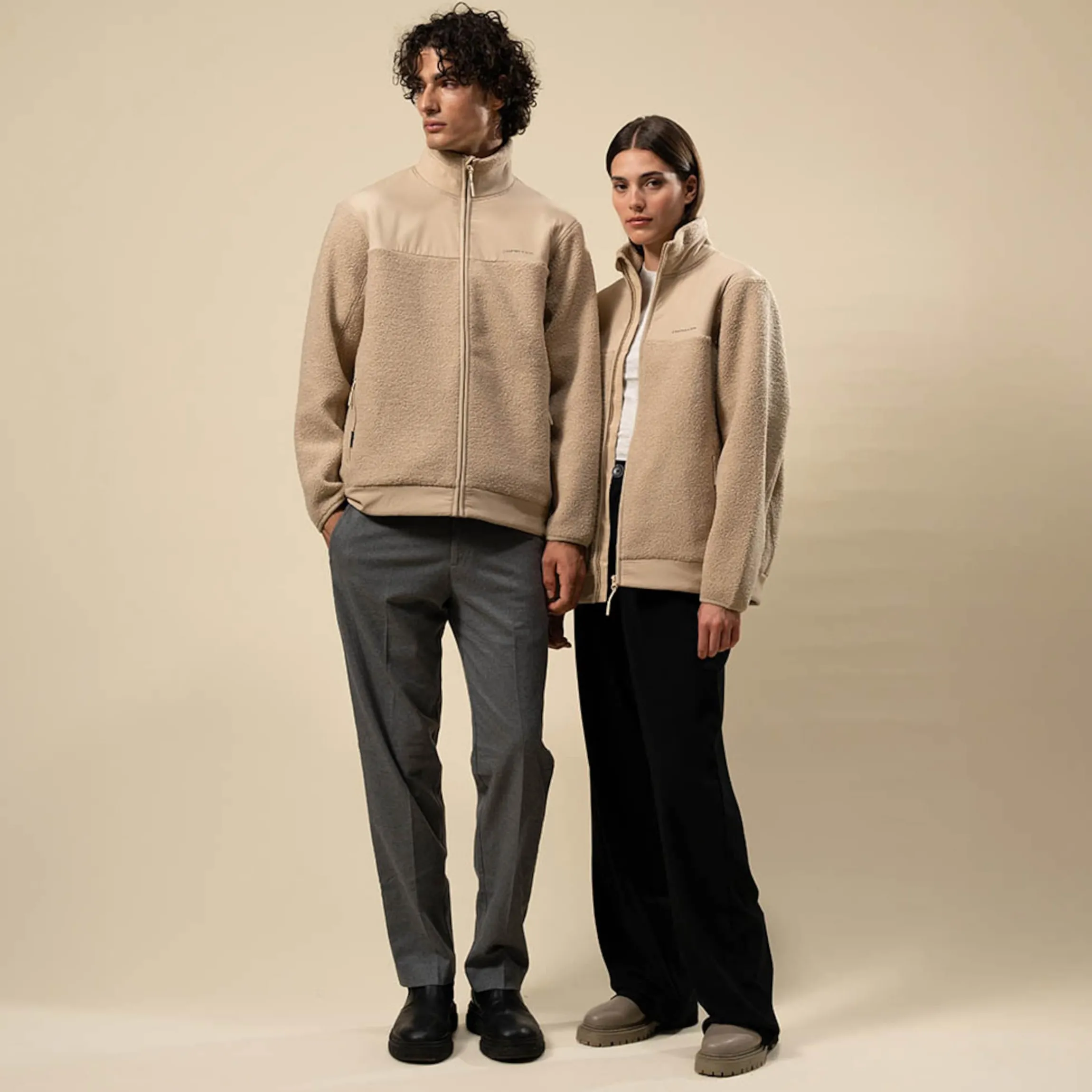 Teddy Fleece Jacket Sandstone