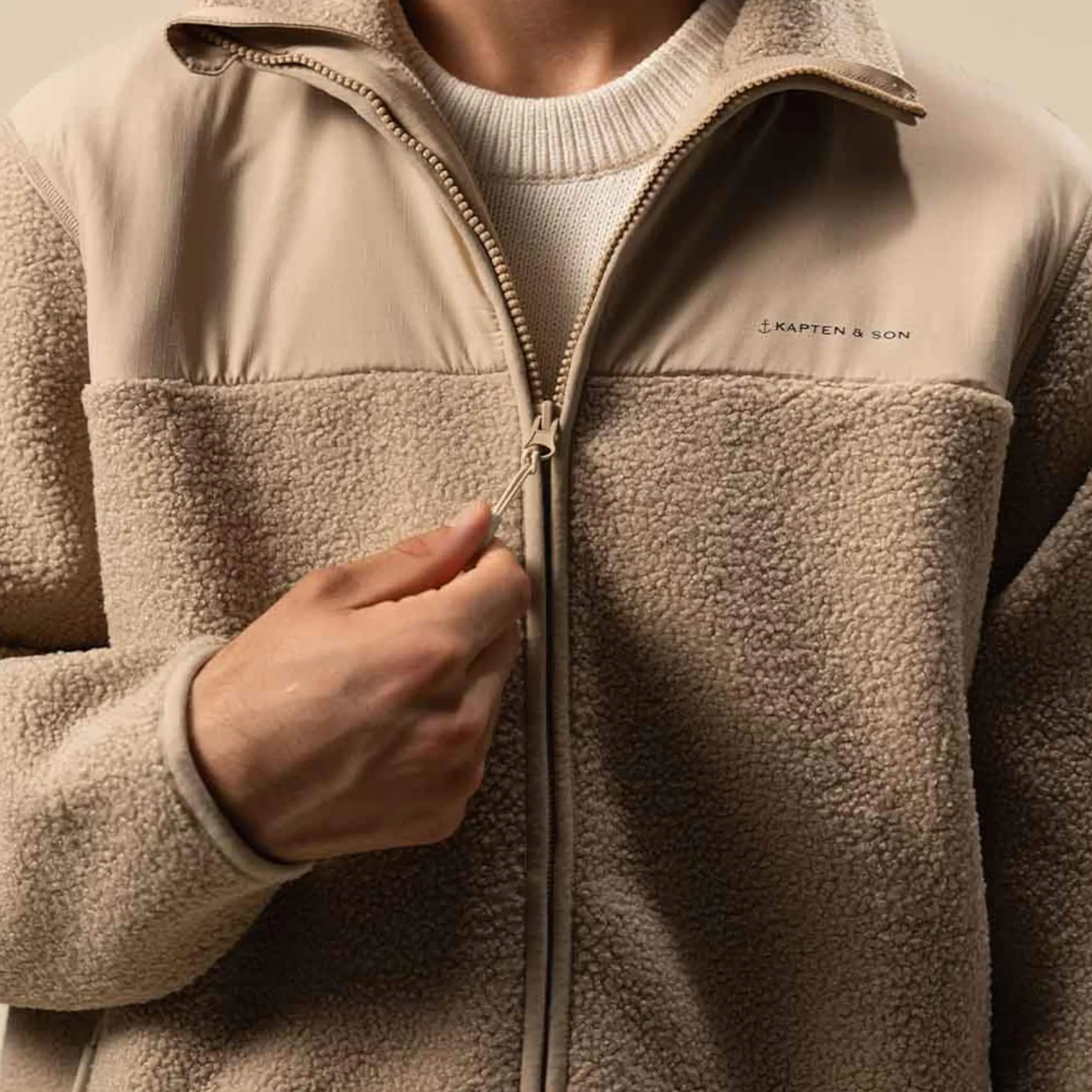 Teddy Fleece Jacket Sandstone
