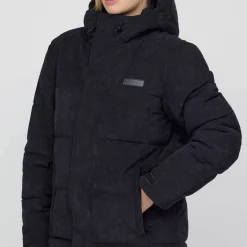 Winter Puffer Jacket Cord All Black