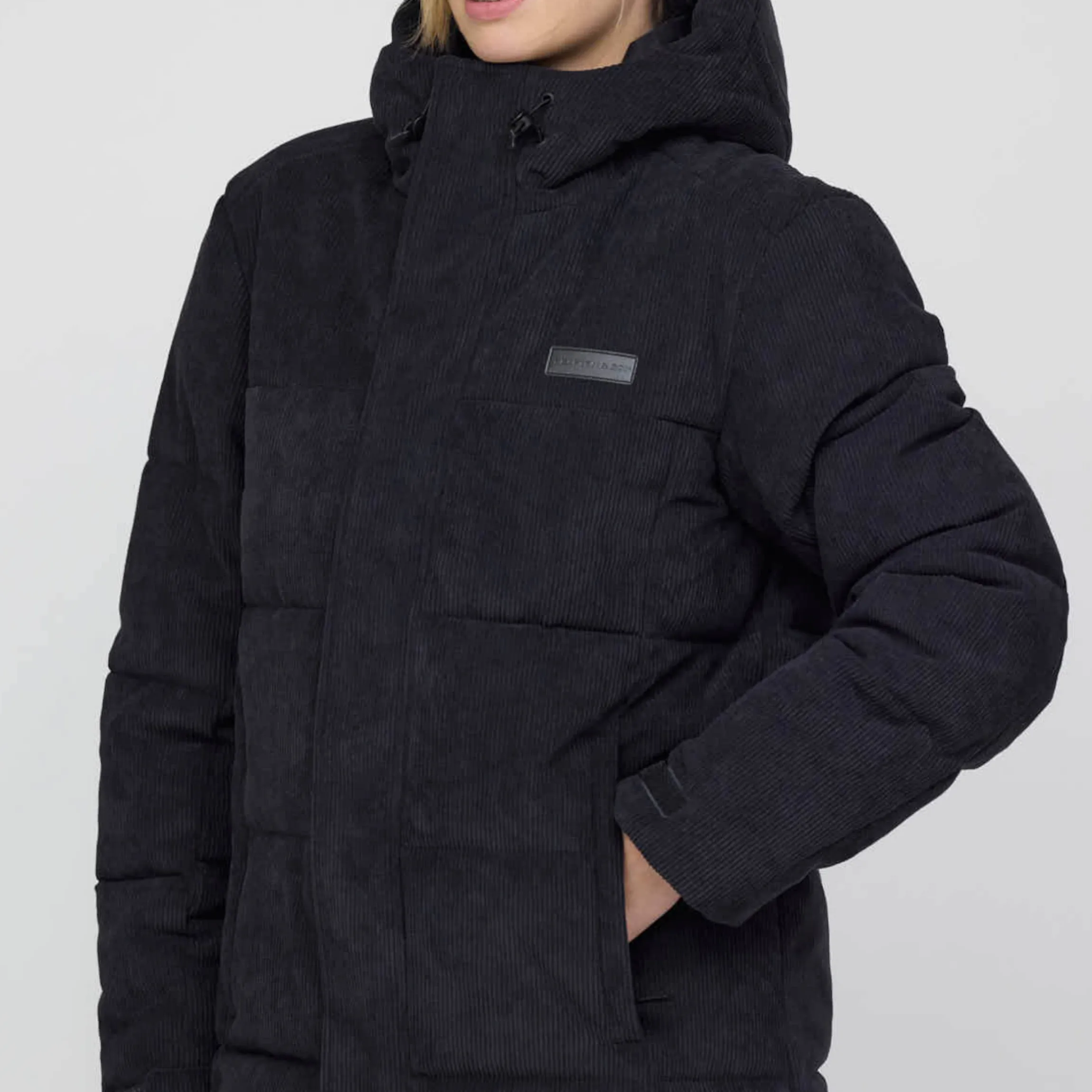 Winter Puffer Jacket Cord All Black