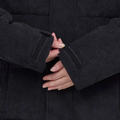 Winter Puffer Jacket Cord All Black