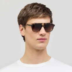 Zurich Oversize Small Crystal Tortoise Brown